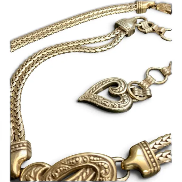 Brighton Vintage 90s Bali Hai Gold Tone Chain Belt Paisley Scroll Large Rare - Image 4