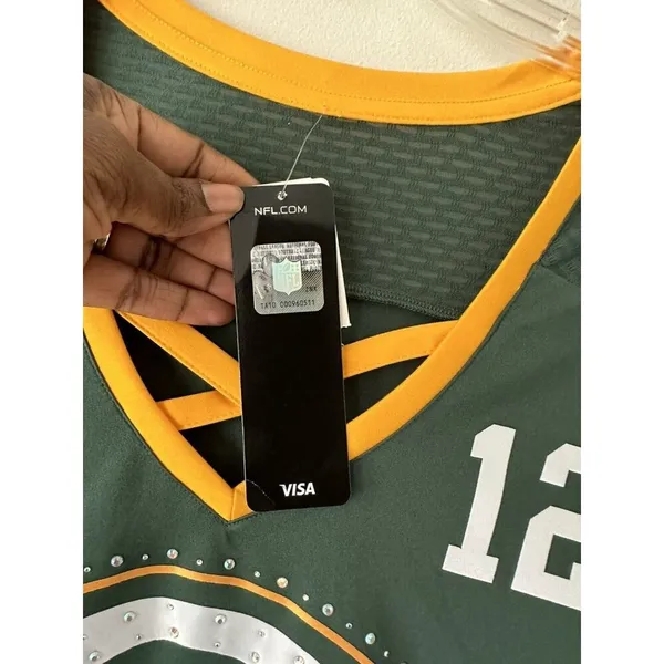 Green Bay Packers NFL Majestic Women's Short Sleeve Shirt Size Medium NWT - Image 2