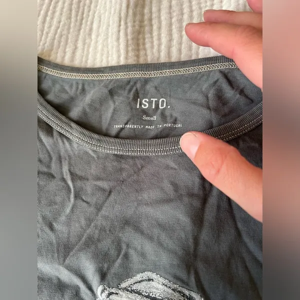 Hand painted sardines on cropped isto shirt - Image 3