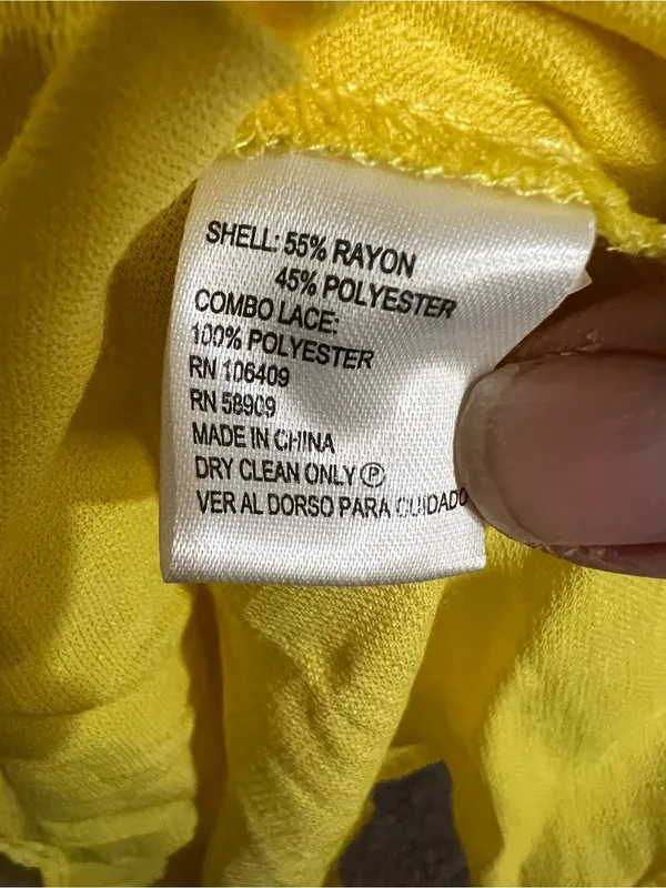 Gianni‎ Bini Yellow Off Shoulder Lace Trim Boho Peasant Spanish Vaca Mini Dress - Image 6
