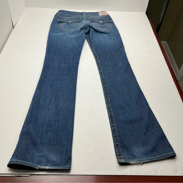 True Religion Becky Womens Size 27 Blue Denim Jean Distressed Low Rise *FLAWED‎ - Image 16