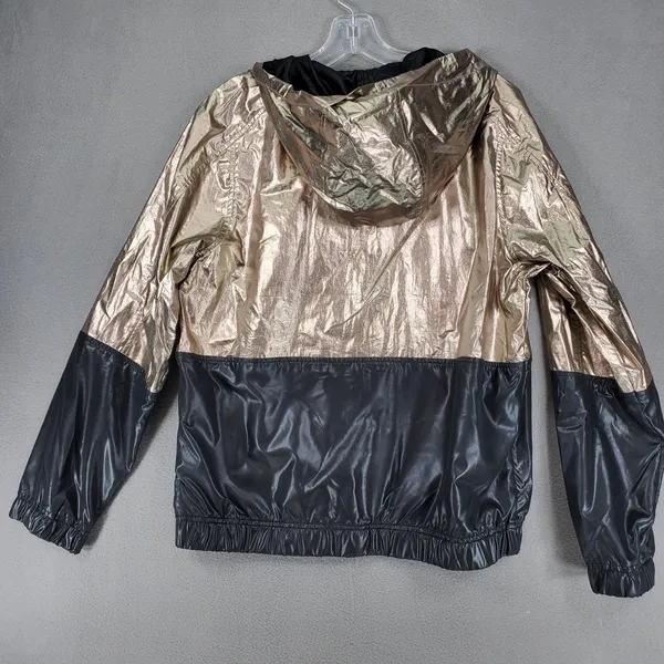 New Alala‎ Metallic Windbreaker Jacket Womens Size Medium Gym Workout Rose Gold - Image 4