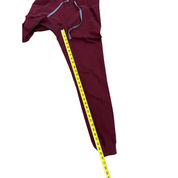 burgundy FIGS Zamora Jogger Scrub Pants small - Image 6