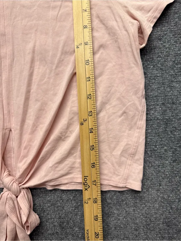 Lululemon Women’s Medium Tie-Front Crop Tee Blush Pink - Image 2