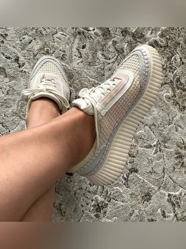 Modern Women's Pastel Knit Platform Sneakers 🌸 - Image 5
