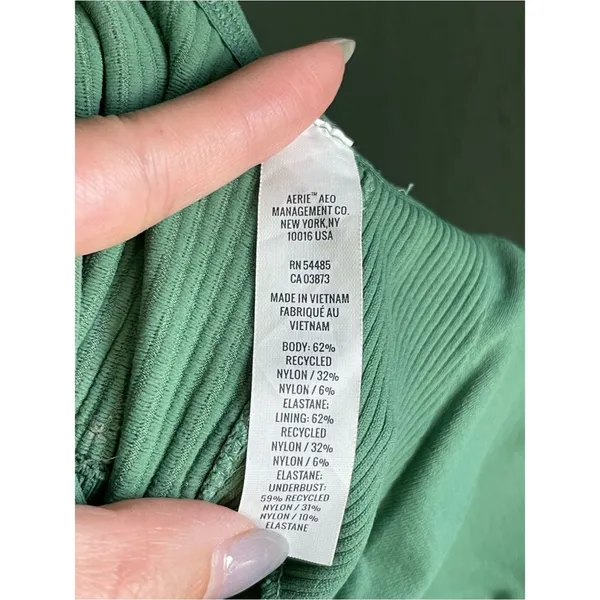 Aerie Seamless Padded Bralette Size XS Sage Green Scoop Neck - Image 5