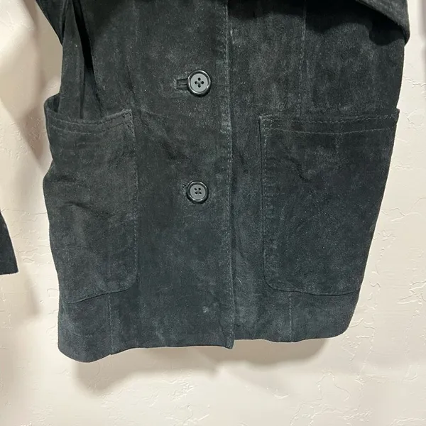 Firenze Leather Factory Suede Leather Jacket Black - Image 6