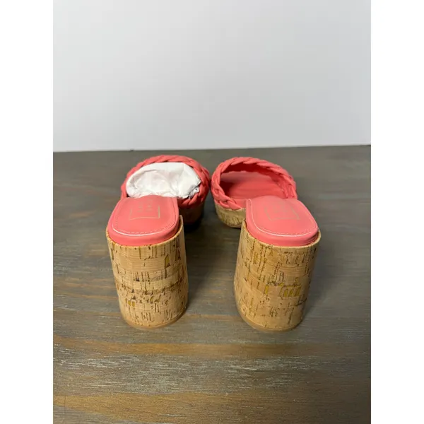 Shu Shop Gladys Coral Braided Platform Block Heel Sandals‎ Cork Size 6.5 New - Image 9
