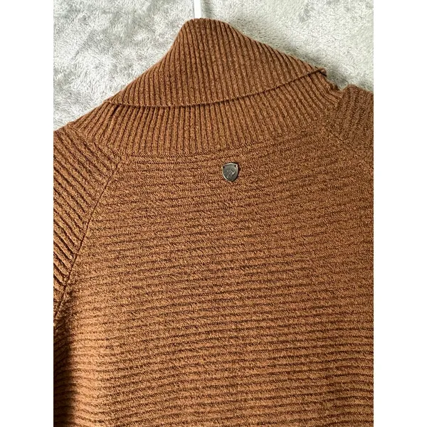 KÜHL Brown Textured Turtleneck Sweater Cozy Outdoorsy Hiking Gorpcore Knit Small - Image 4