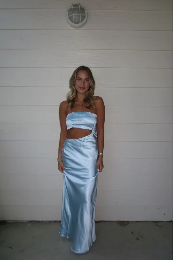 Beginning Boutique Dress Maxi Blue formal - Image 3