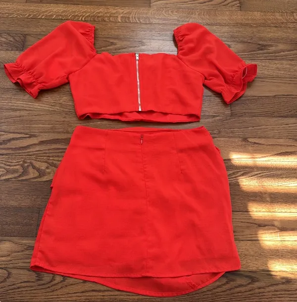 Cloud Ten NEW Orange Two Piece Skirt Set - Image 2