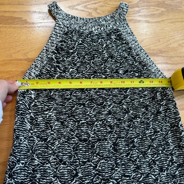 Anthropologie Moth‎ Debussy Marled Sweater Tank Top Small S Black White Knit - Image 9