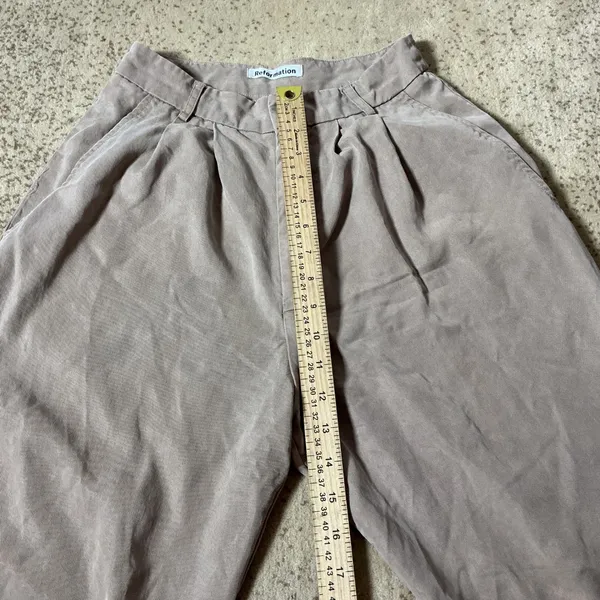 Reformation Mason Pants High Waisted Wide‎ Leg Pleated Tencel Taupe Size 2 - Image 6