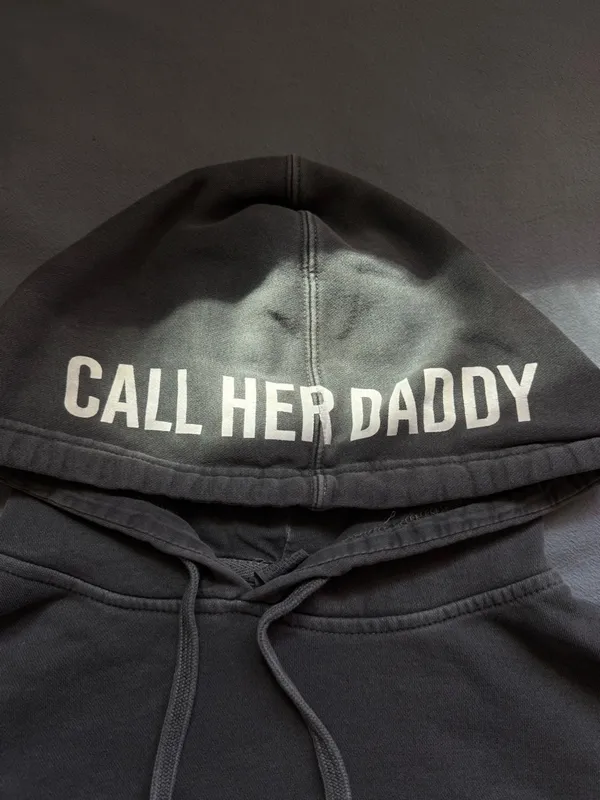 Barstool Call her daddy Gray Graphic Pullover Hoodie - Image 4