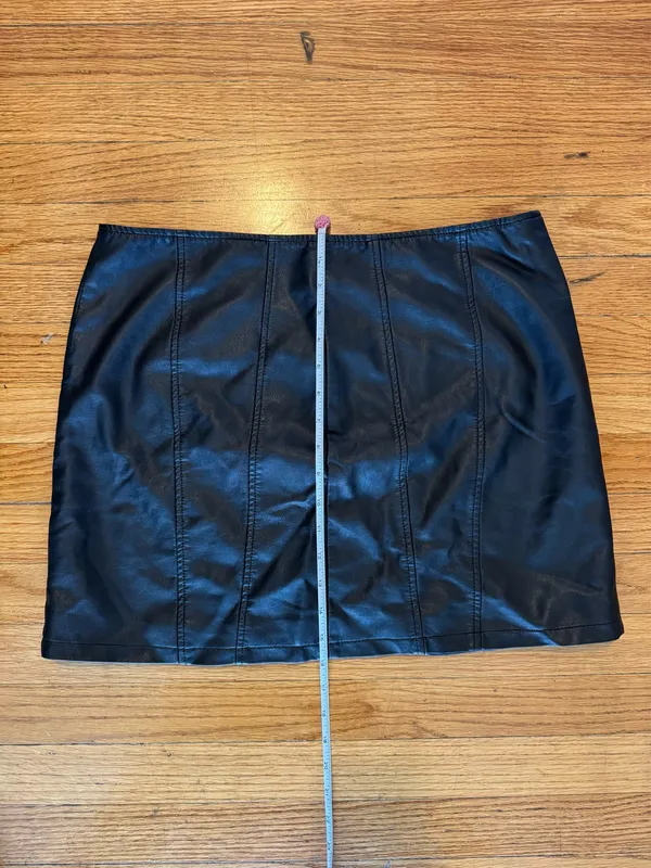 Free People Layla Faux Leather Mini Skirt in Black - Image 5
