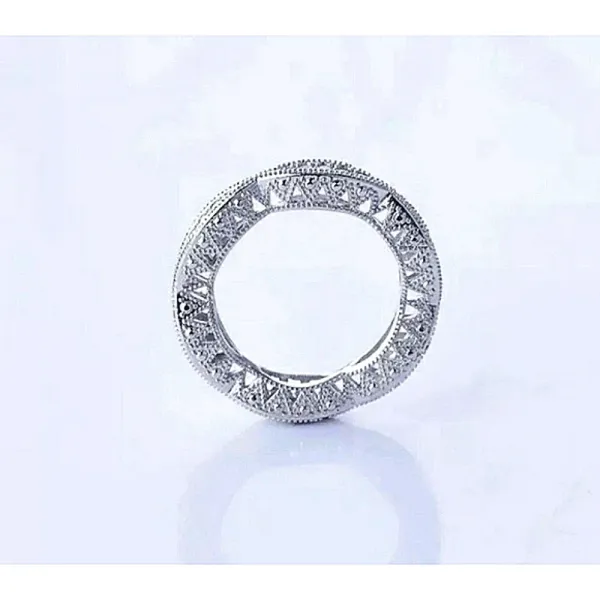 Boutique NEW Women's Gold‎ Plated Silver Eternity Simulated Diamond Band Ring Sz 10 - Image 10