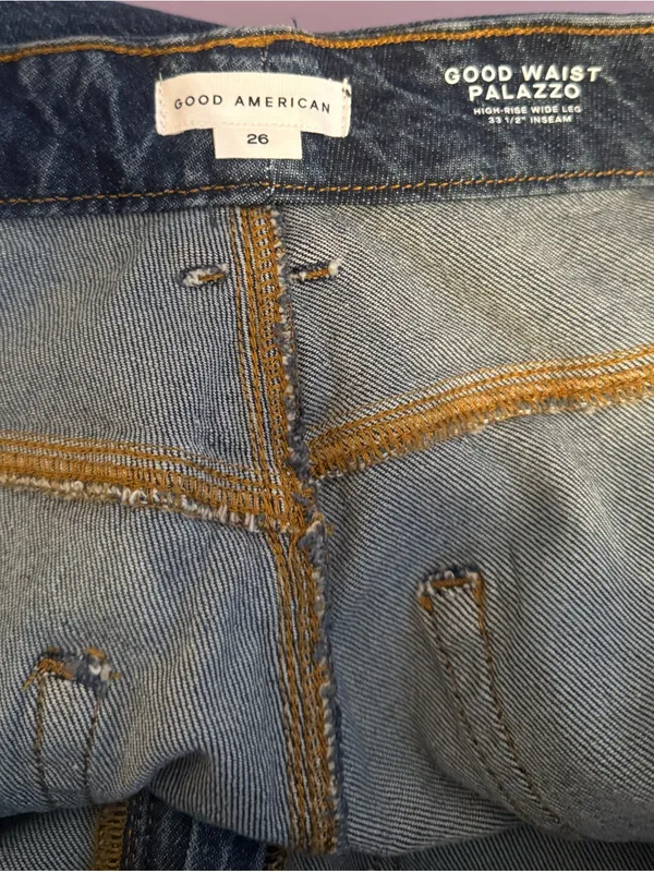 Good American Good Waist Palazzo‎ Patch Pocket Jeans - Image 5
