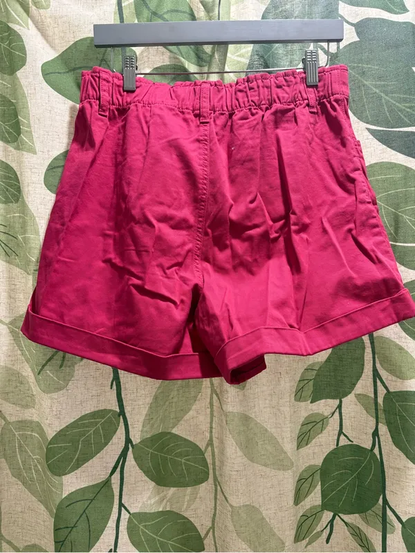 H&M Magenta Paperbag-Waist Shorts - Image 2