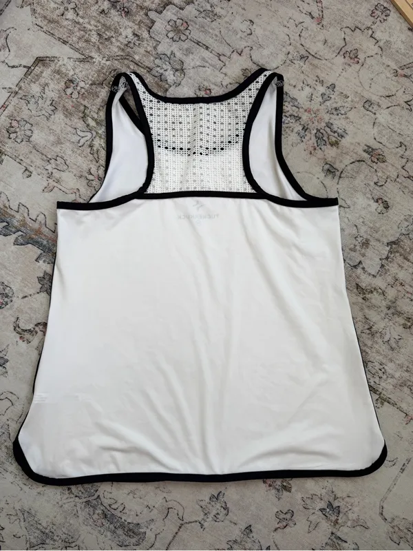 Tuckernuck White Racerback Tank with Black Trim - Image 5