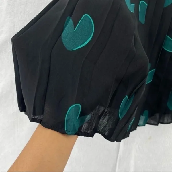 LOFT Heart Print Chiffon Pleated Sleeveless‎ Dress - Image 6