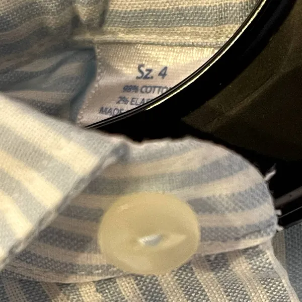 Southern Tide Shirt Size 4‎ Blue White Striped Cotton Stretch Blend Womens LS - Image 7