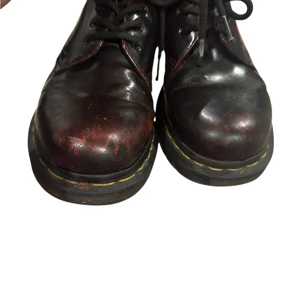 Dr. Martens 1461 Arcadia Grunge Oxblood Rub-off Distressed 3 eyelet Oxford Shoes - Image 5