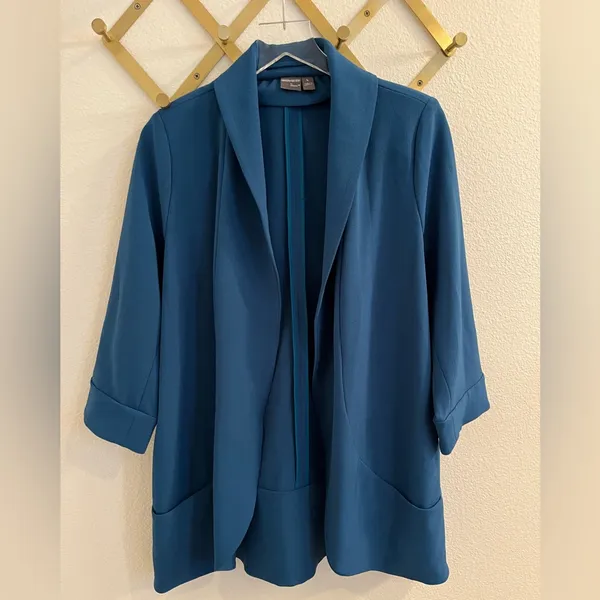 Anthracite By Muse Nordstrom Open Blazer Teal Large Blue - Image 3