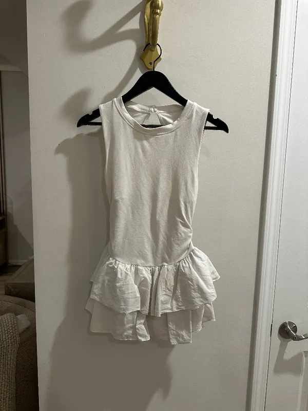 FREE PEOPLE Movement Field Day Crew Neck Sleeveless Drop Waist Skortsie in White - Image 5