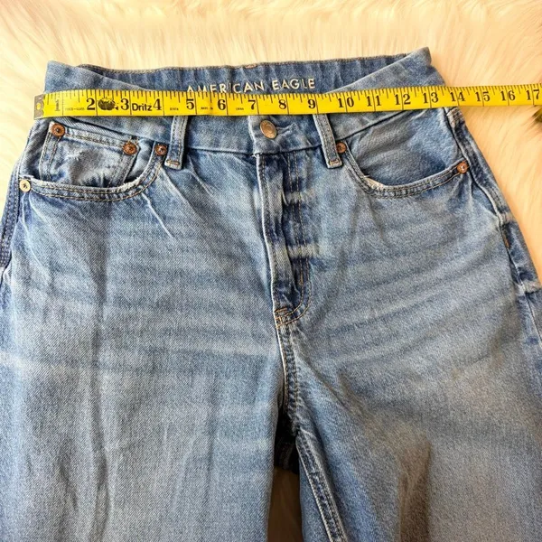 American Eagle Curvy Super High-Rise Baggy Straight Leg Jeans Size 2L - Image 10