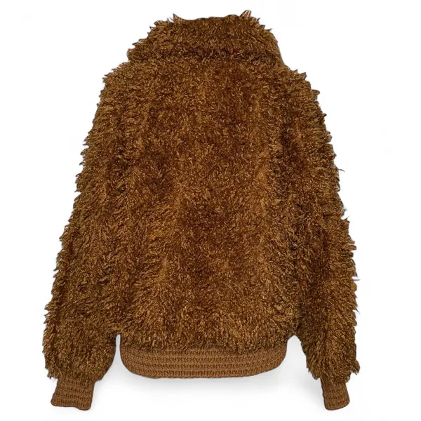 Wild Fable Teddy Faux Fur Jacket Brown Bomber Full Zip Warm Cozy‎ - Image 5