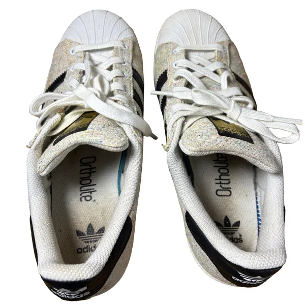 Adidas Superstar Tan Speckled Canvas Sneakers Size 6 - Image 7