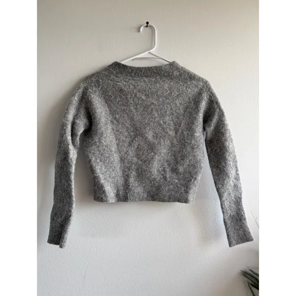 Lululemon Alpaca Wool Blend Cropped Cardigan Sweater Grey XS LW3HQWS - Image 3