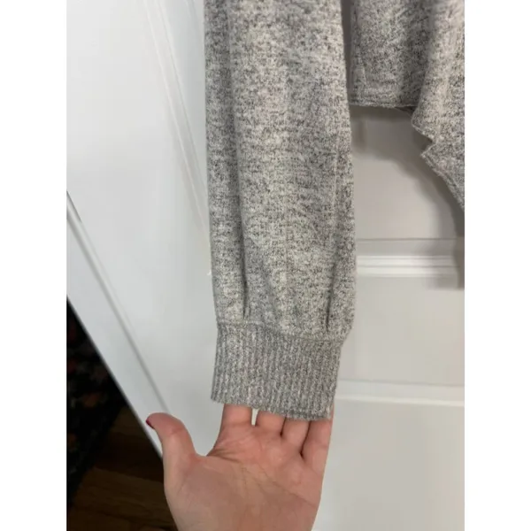 Abercrombie & Fitch Gray Marled V-Neck Sweater Bodysuit L - Image 6