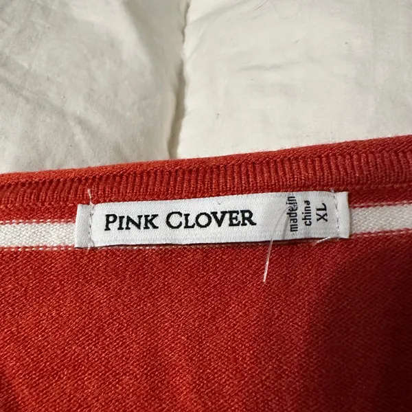 Pink Clover Red and White Valencia Curved Hem Striped Knit Top - NWOT - Size XL - Image 5