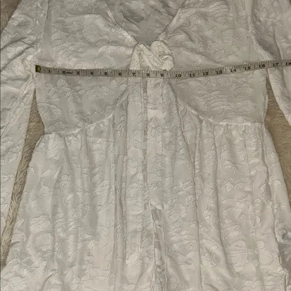 White Lace Longsleeve Top With Bell Sleeves 70s - Image 5