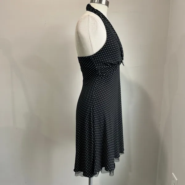Y2K‎ Vintage My Michelle Polka Dot Halter Dress Fit Flare Mini Size S - Image 2