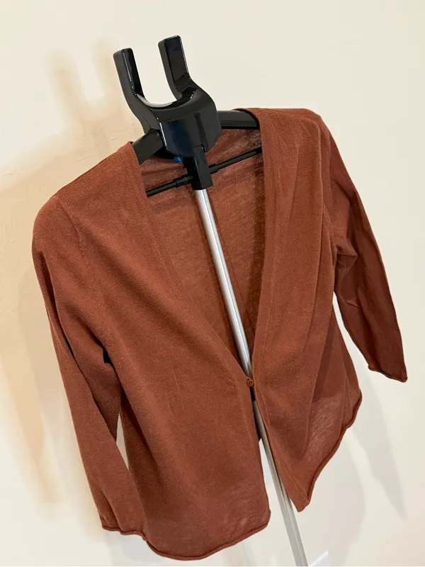 Tori Richard Women’s Small Rust Brown Lightweight Cardigan Sweater Cotton Blend - Image 6