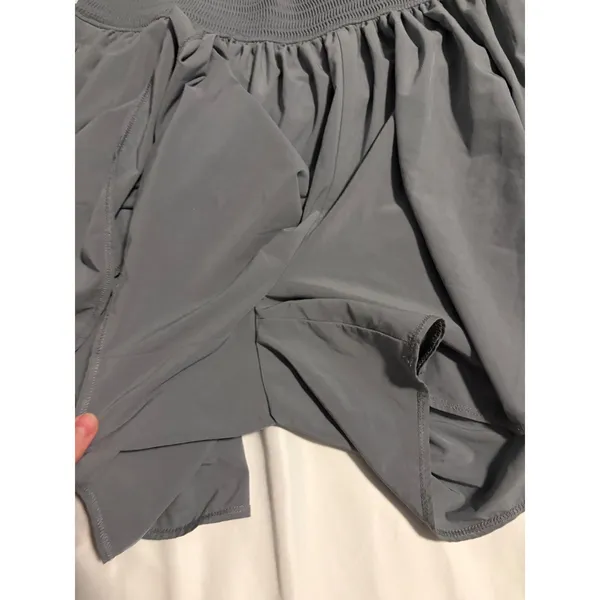 Athleta Skort Activewear Gray‎ Smocked Waist Pockets Large Gorpcore Sporty - Image 2
