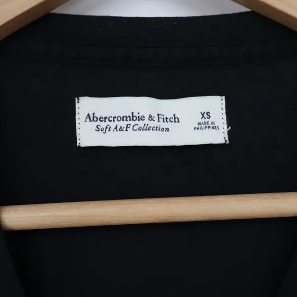 Abercrombie T-Shirt Womens XS Soft A&F Collection Black Graphic Logo Excellent - Image 2