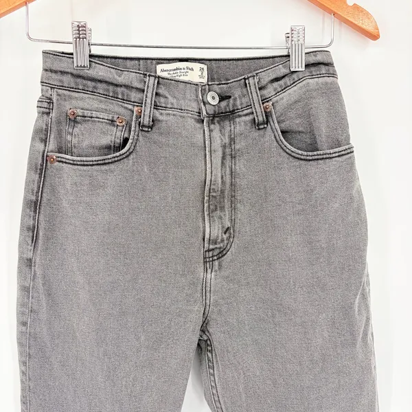 Abercrombie & Fitch Ankle Straight Womens Jeans Sz 26 Gray Y2K Grunge 90s Indie - Image 3