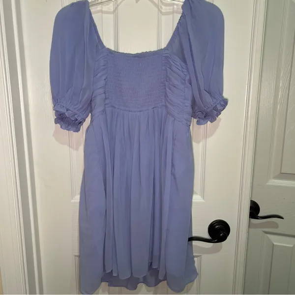 Abercrombie & Fitch Emerson Poplin Sleeve Dress Lavendar Purple Pleated Top XS - Image 7