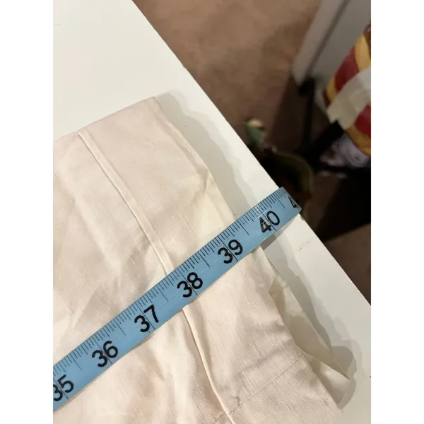 Express Vintage Linen Silk Cream High Rise Pleated Cropped Trouser Pants Size 2 - Image 10