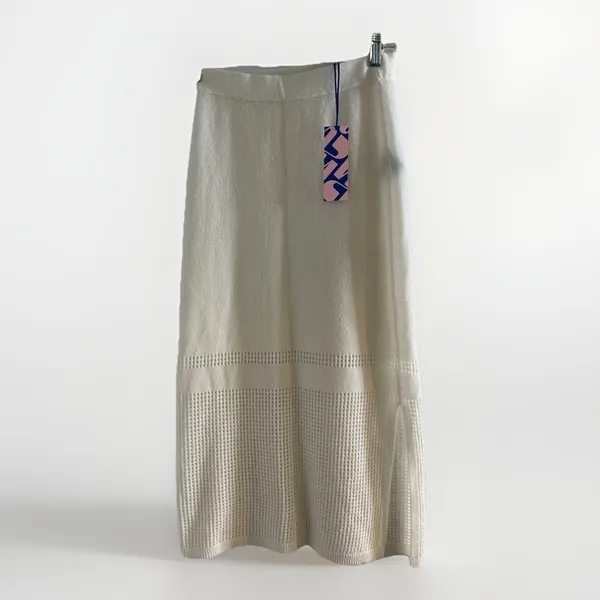 Noname Naked Cashmere Crochet Midi Skirt 100% Cashmere White Size XS NWT - Image 4