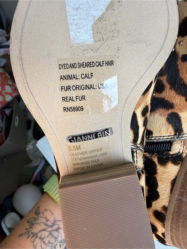 Gianni Bini NWOT Brycin Studded Calf Hair Ankle boots Sz 5.5 - Image 6