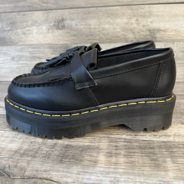 Dr. Martens Adrian Quad Tassel Loafer Black Leather Women 8, 7 Men EU 39 NEW - Image 4