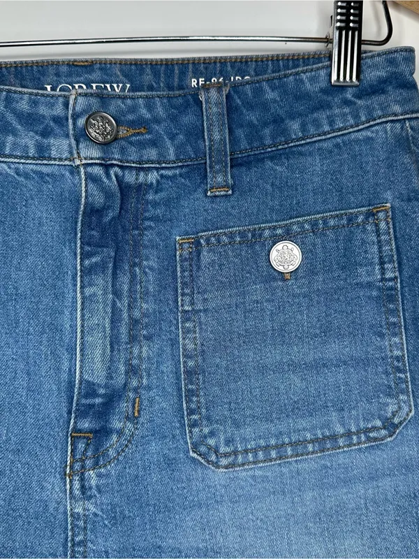 J.Crew 96 Denim High Rise Sailor Wide Leg Trouser Jeans Size 28 Tall - Image 8