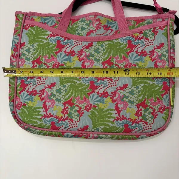 Lilly Pulitzer Pink Green Checking In Print Laptop Case Bag Padded Neoprene - Image 6