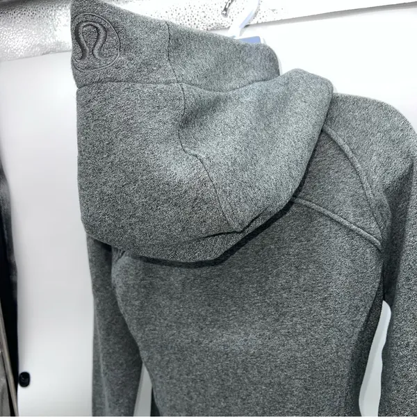 lululemon athletica Dk Gray Full Zip SCUBA Hoodie Jacket Front Pockets-Size 4 - Image 10