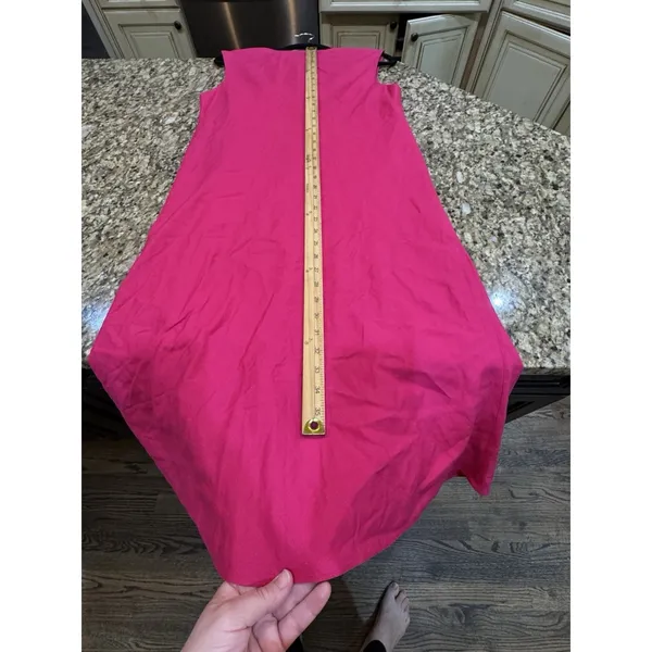 Sara Campbell Hot Pink‎ Sheath Dress Vintage Size 12 Cap Sleeve Square Neck - Image 8