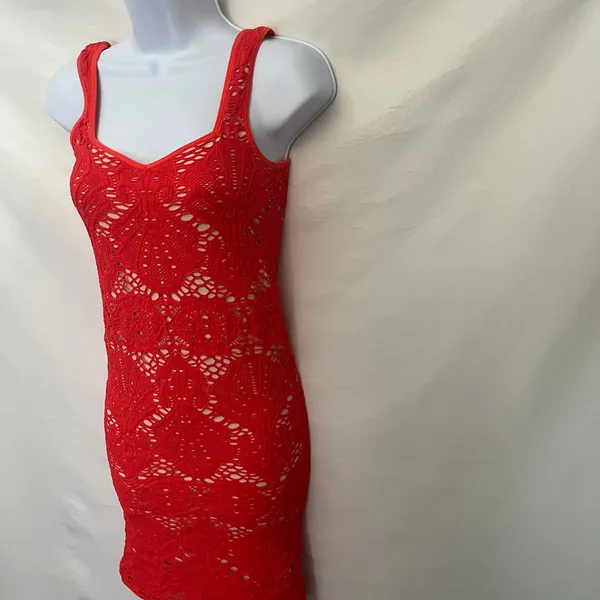 Intimately Free People Crochet Coverup Dress Sz M/L Festival Boho Resort Y2K - Image 6